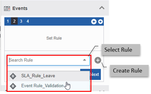 Selecting Event Rule Selecting Event Rule
