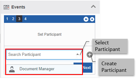 Event Step 3 - Reassigning: Selecting a participant Event Step 3 - Reassigning: Selecting a participant