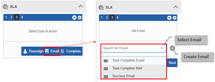 SLA Step 3 - Selecting Email SLA Step 3 - Selecting Email