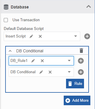 Mapping rule for the conditional DB script Mapping rule for the conditional DB script