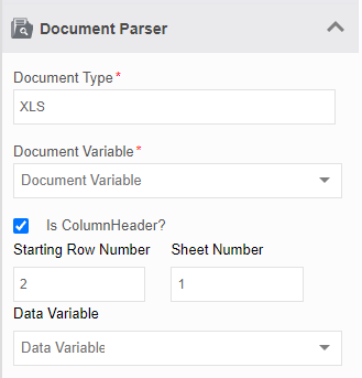 Document Parser property Document Parser property