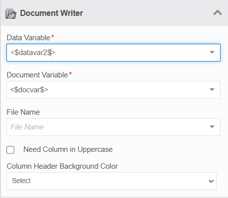 Document Writer property Document Writer property
