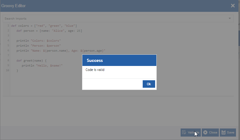 Validate success Validate success