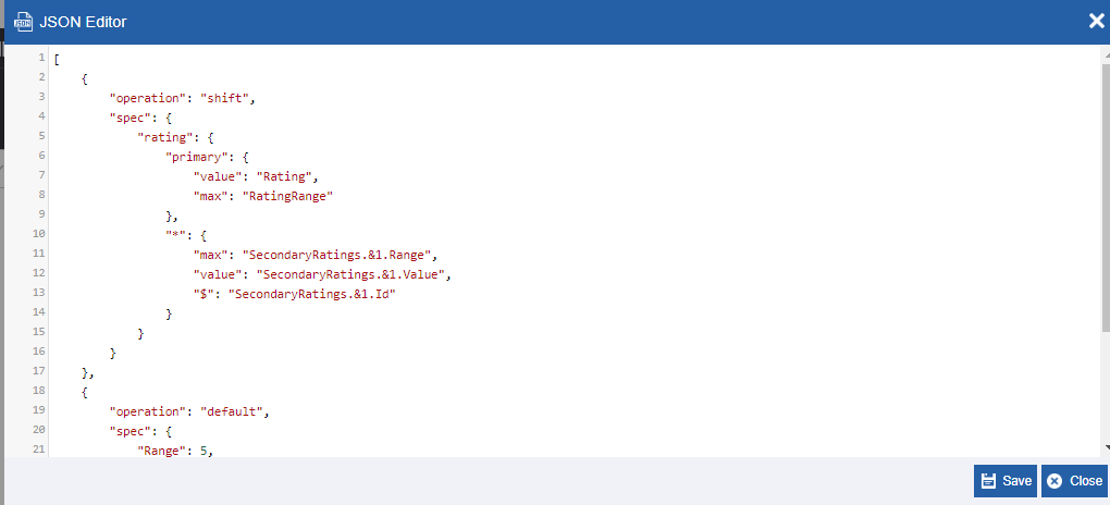 JSON Editor - Output JSON structure (example) JSON Editor - Output JSON structure (example)