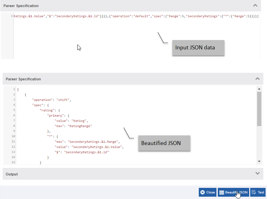 Beautifying JSON data Beautifying JSON data
