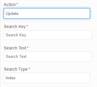 Input for Update/Delete actions Input for Update/Delete actions