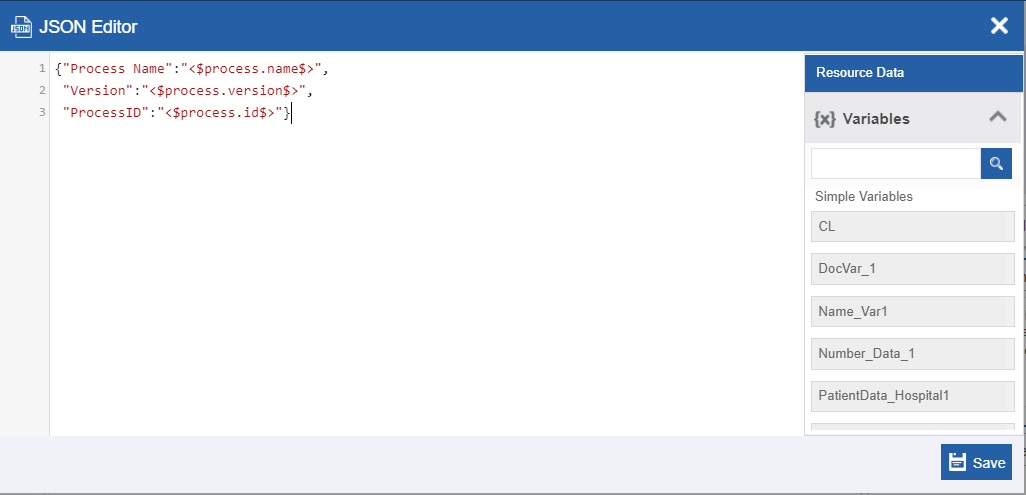 JSON editor for entering return data (customized return data) JSON editor for entering return data (customized return data)