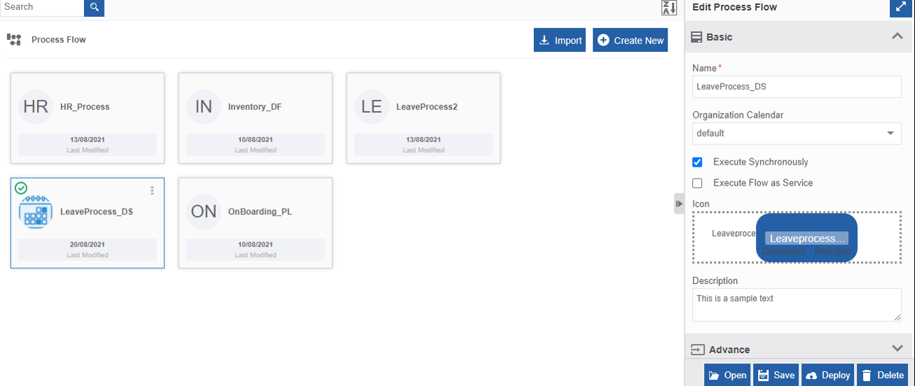Process Flow page Process Flow page