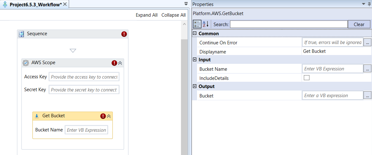 Get Bucket activity and properties Get Bucket activity and properties