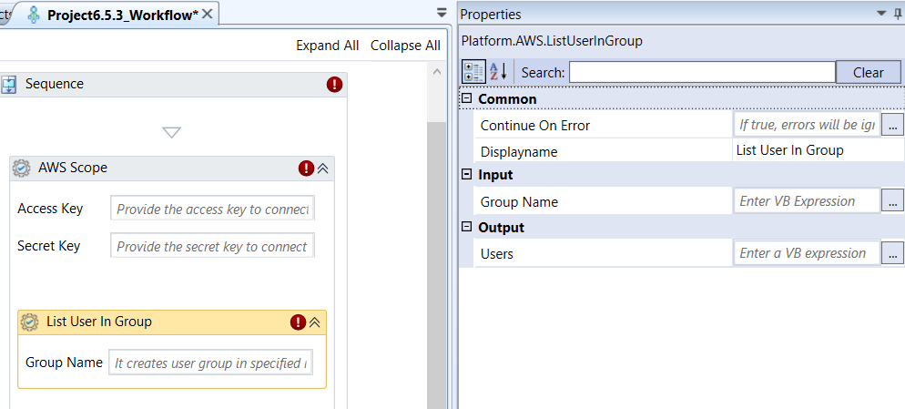 List User in Group activity and properties List User in Group activity and properties