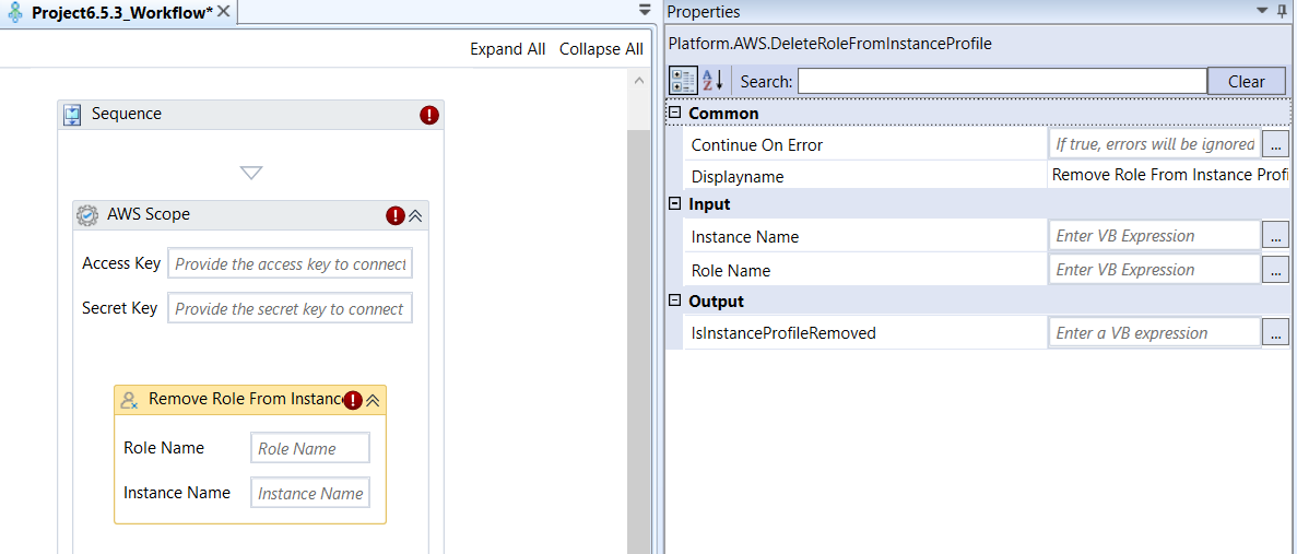 Remove Role From Instance Profile activity and properties Remove Role From Instance Profile activity and properties