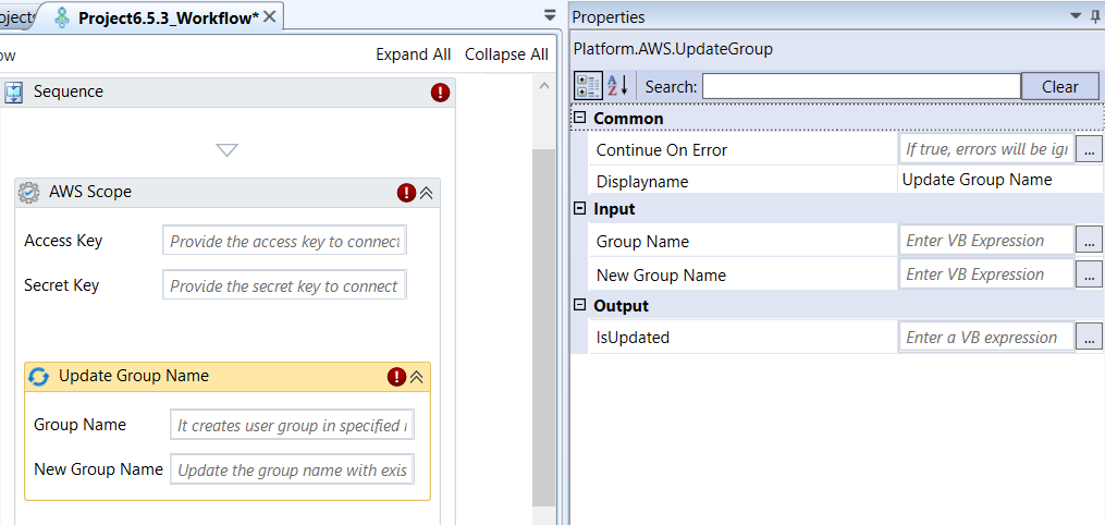 Update Group Name activity and properties Update Group Name activity and properties