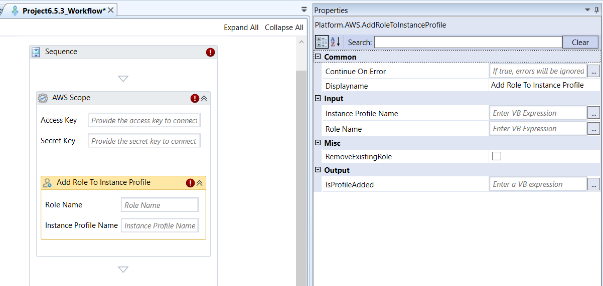 Add Role To Instance Profile activity and properties Add Role To Instance Profile activity and properties