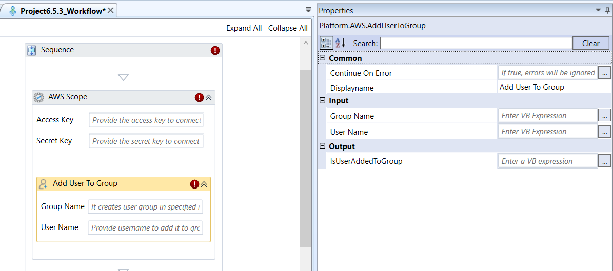 Add User To Group activity and properties Add User To Group activity and properties