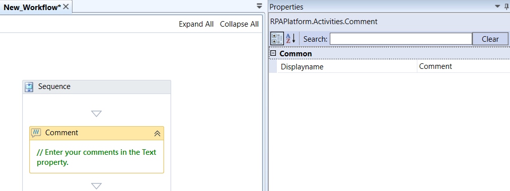 Comment activity and properties Comment activity and properties
