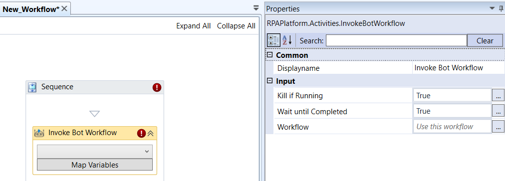 Invoke Bot Workflow activity and properties Invoke Bot Workflow activity and properties