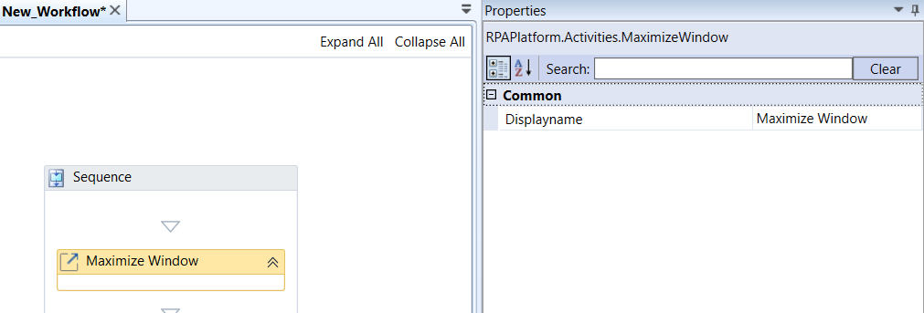 Maximize window activity and properties Maximize window activity and properties