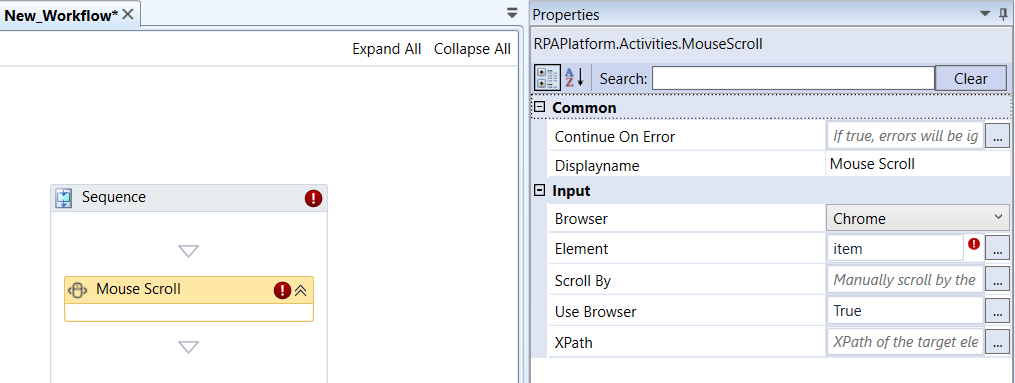 Mouse Scroll activity and properties Mouse Scroll activity and properties