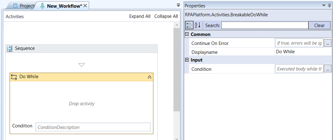 Do While activity and properties Do While activity and properties