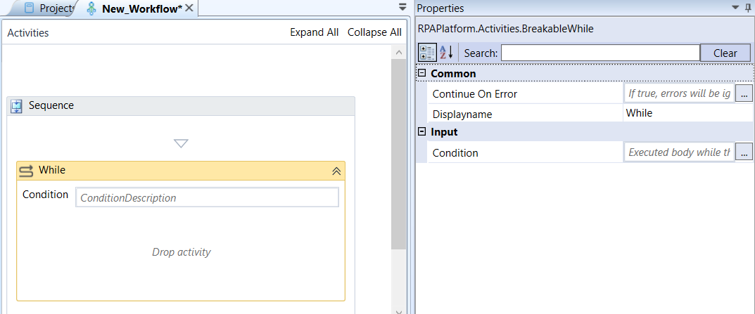 While activity and Properties While activity and Properties