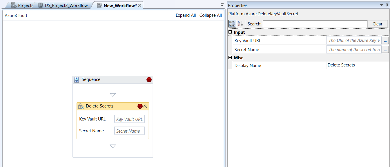 Delete Secret activity and properties Delete Secret activity and properties