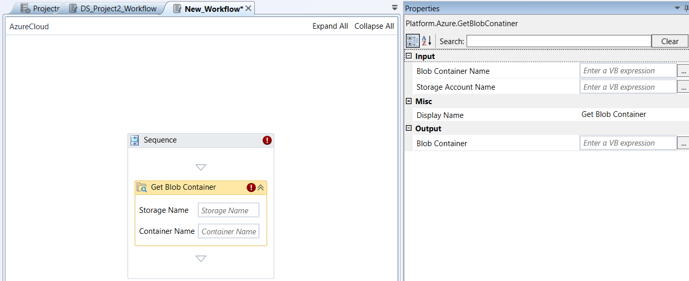Get Blob Container activity and properties Get Blob Container activity and properties