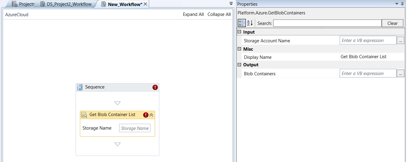 Get Blob Container List activity and properties Get Blob Container List activity and properties