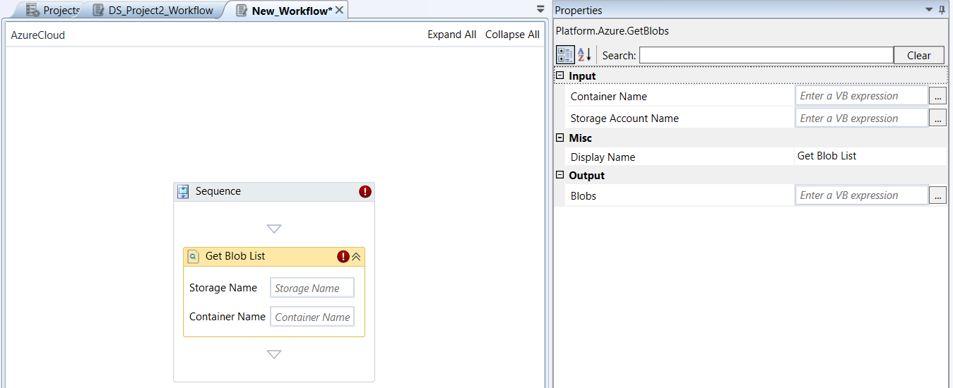 Get Blob List activity and properties Get Blob List activity and properties