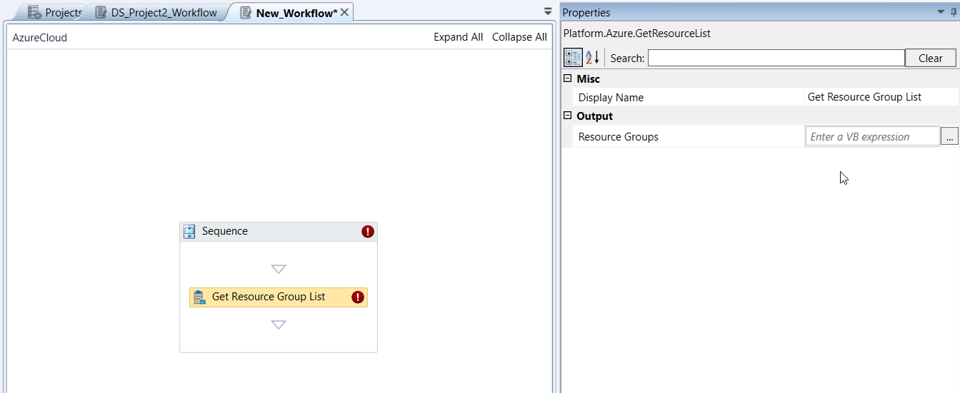 Get Resource Group List activity and properties Get Resource Group List activity and properties