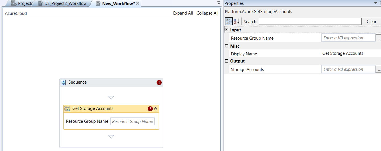 Get Storage Accounts activity and properties Get Storage Accounts activity and properties