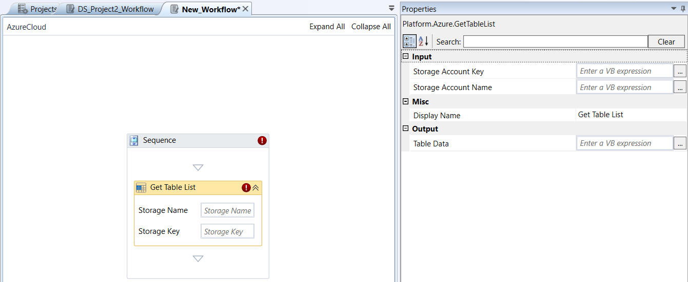 Get Table List activity and properties Get Table List activity and properties