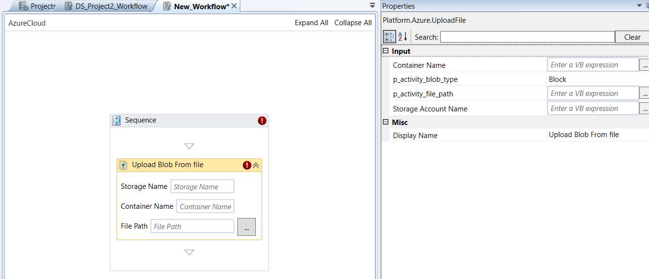 Upload Blob From File activity and properties Upload Blob From File activity and properties