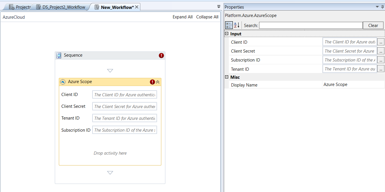 Azure Scope activity and properties Azure Scope activity and properties