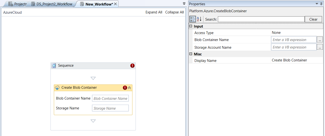 Create Blob Container activity and properties Create Blob Container activity and properties