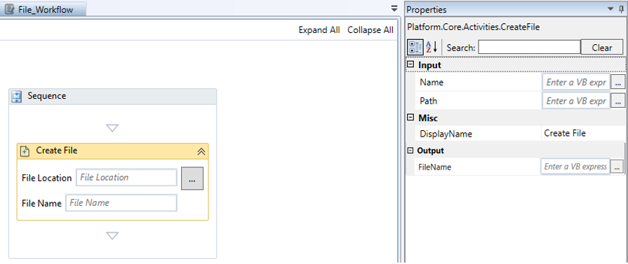 Create File activity and properties Create File activity and properties