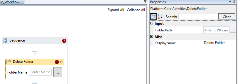 Delete Folder activity and properties Delete Folder activity and properties