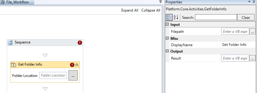 Get Folder Info activity and properties Get Folder Info activity and properties