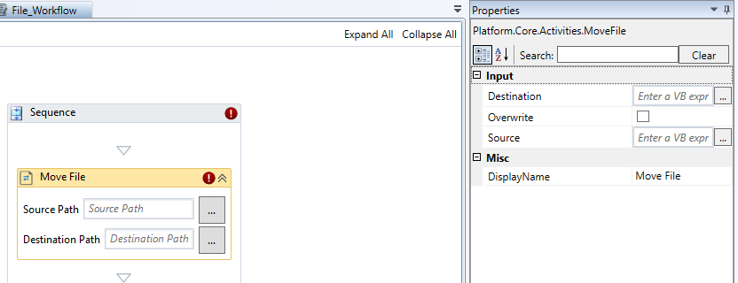 tooMove File activity and propertiesltip Move File activity and properties