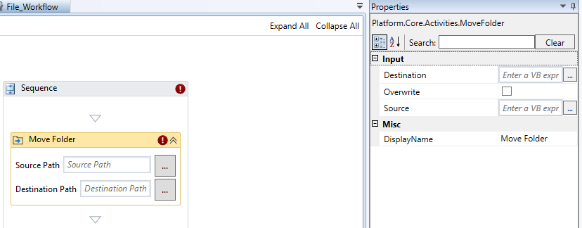 Move Folder activity and properties Move Folder activity and properties