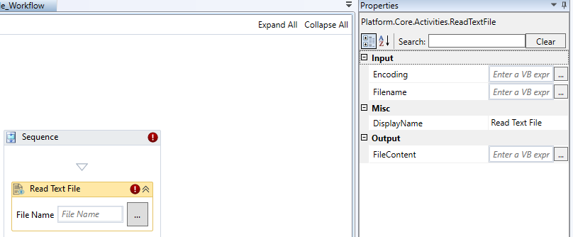 Read Text File activity and properties Read Text File activity and properties