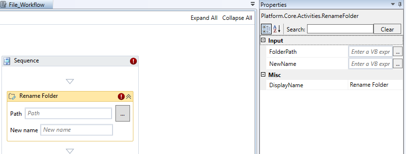 Rename Folder activity and properties Rename Folder activity and properties