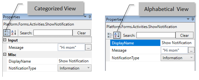 Categorized and Alphabetical views Categorized and Alphabetical views