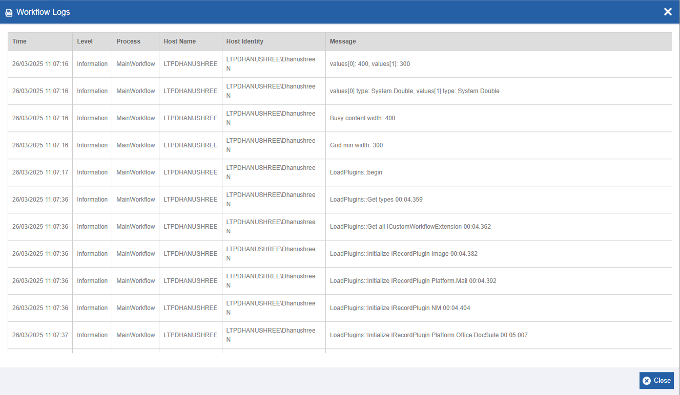 Log Details Log Details
