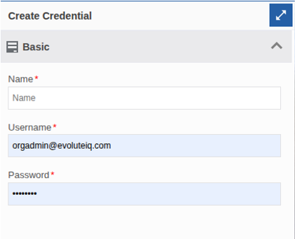 Create Credential Create Credential