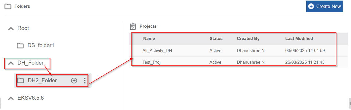 Viewing sub-folder details Viewing sub-folder details
