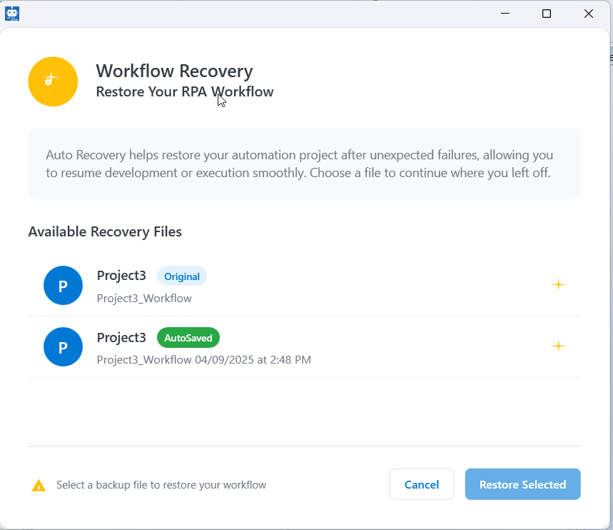 Workflow Recovery Workflow Recovery