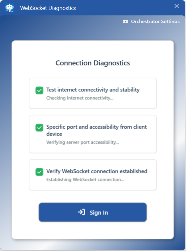 Connection Diagnostics Connection Diagnostics