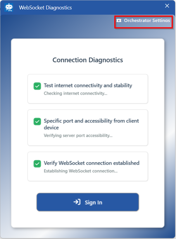 Navigating to Orchestrator Settings Navigating to Orchestrator Settings