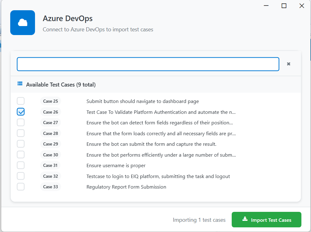 Azure DevOps Test cases Azure DevOps Test cases