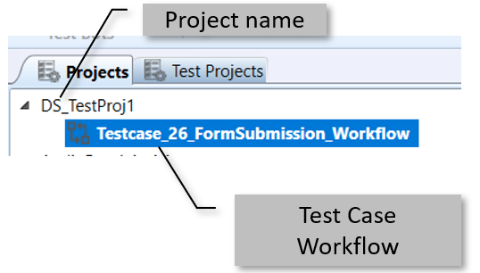 Project name and test case workflow Project name and test case workflow